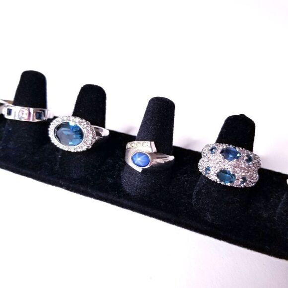 Vintage Silver And Sapphire Ring lot - Picture 5 of 8
